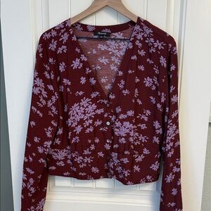 Women’s Madewell Floral Burgundy top size xl